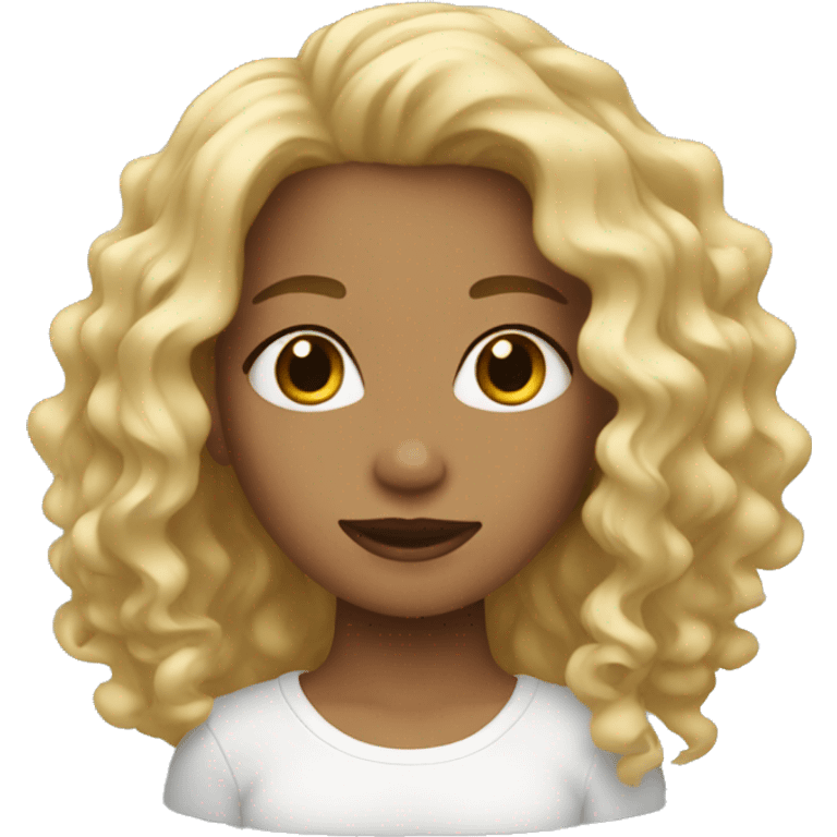 Girl with blonde curls/ waves emoji