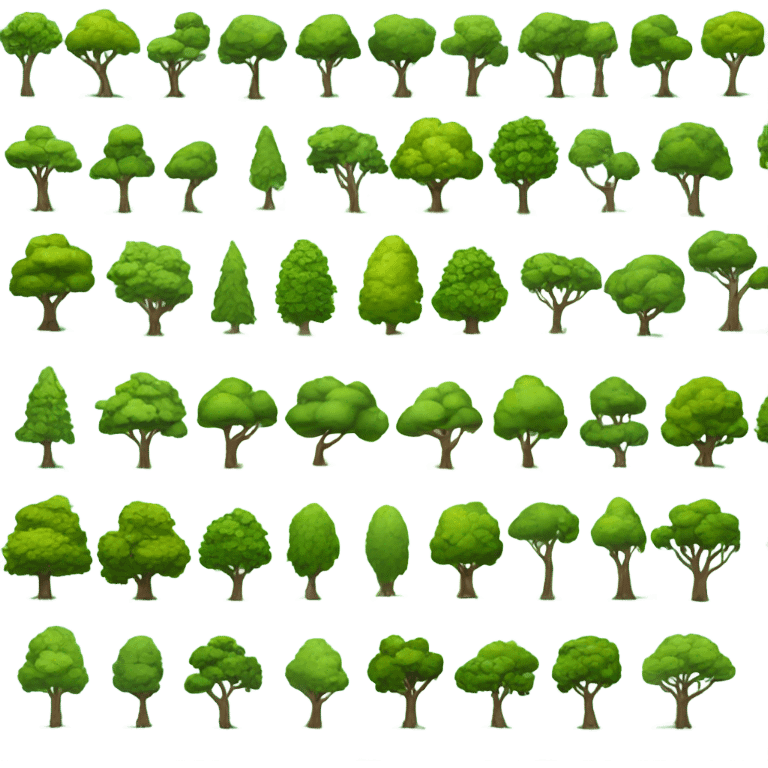 many trees emoji