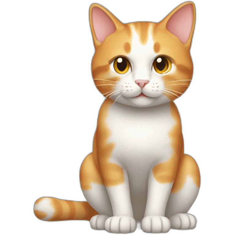 ginger white cat whole body emoji