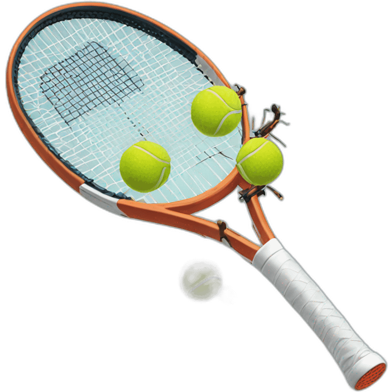 tennis racket hitting bug emoji