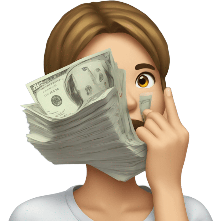 Girl kisses money emoji