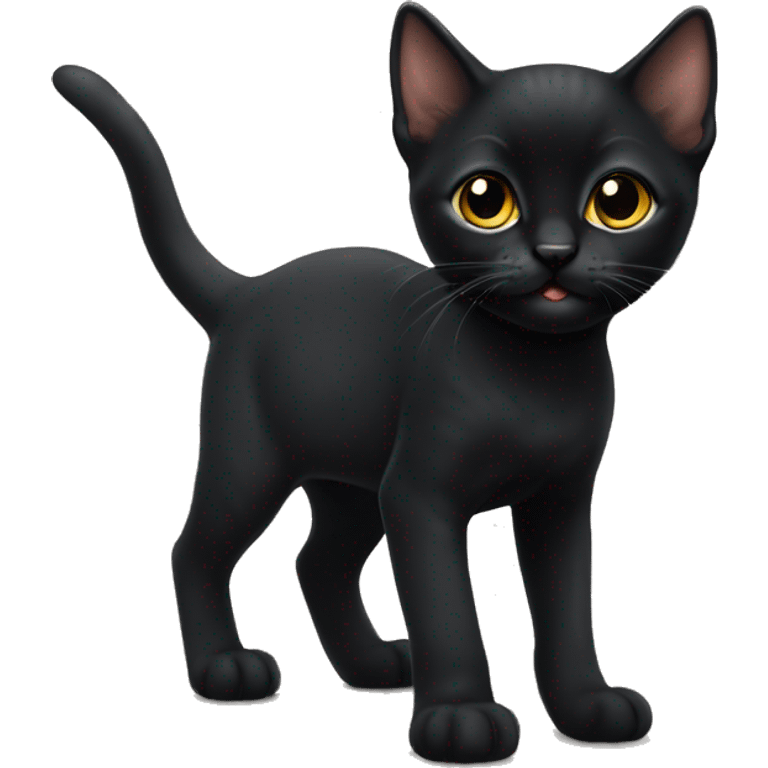 Black Bombay kitten emoji