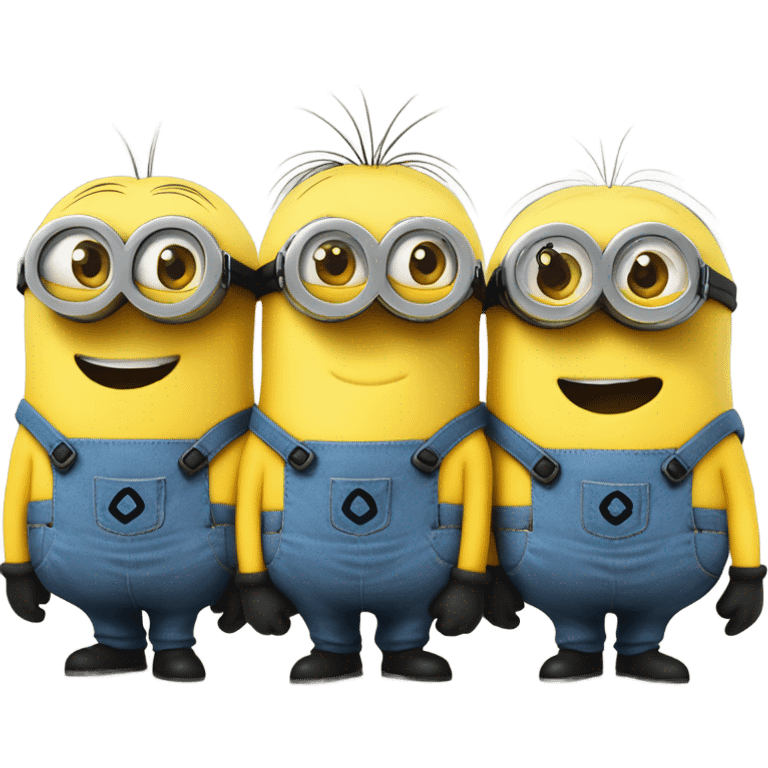 four minions in a line emoji