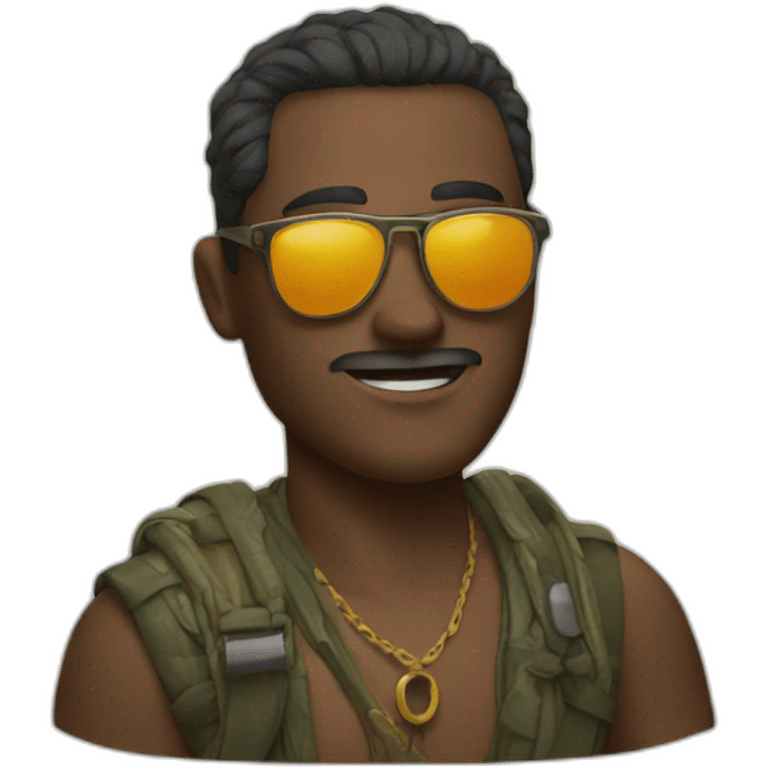 Moaï with sunglasses  emoji