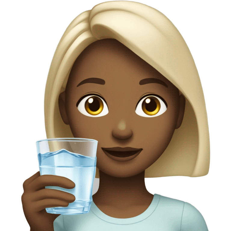 Clean girl drinking water emoji