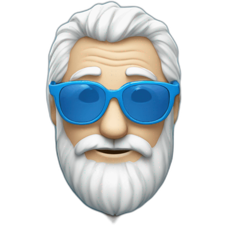 cool Father Frost in sunglasses glasses in a blue fur coat emoji