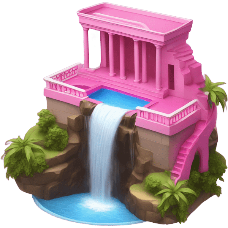 Pink pool with a waterfall  emoji