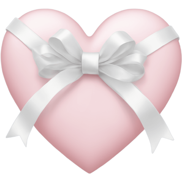 Pastel pink heart with white ribbon emoji