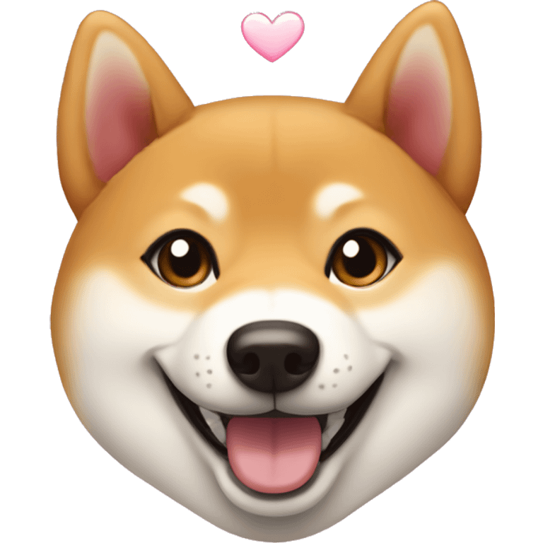 Shiba inu smiling face with hearts emoji