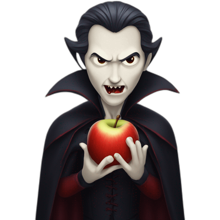 vampire eats apple emoji