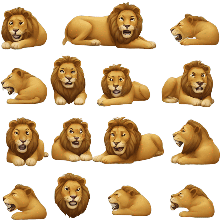 Snoring lions emoji