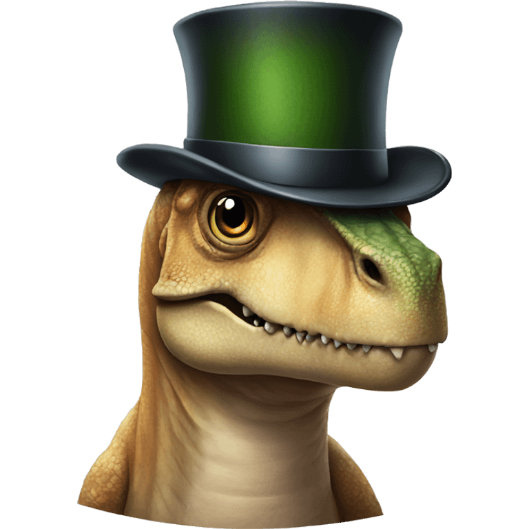 Dinosaur with a top hat  emoji