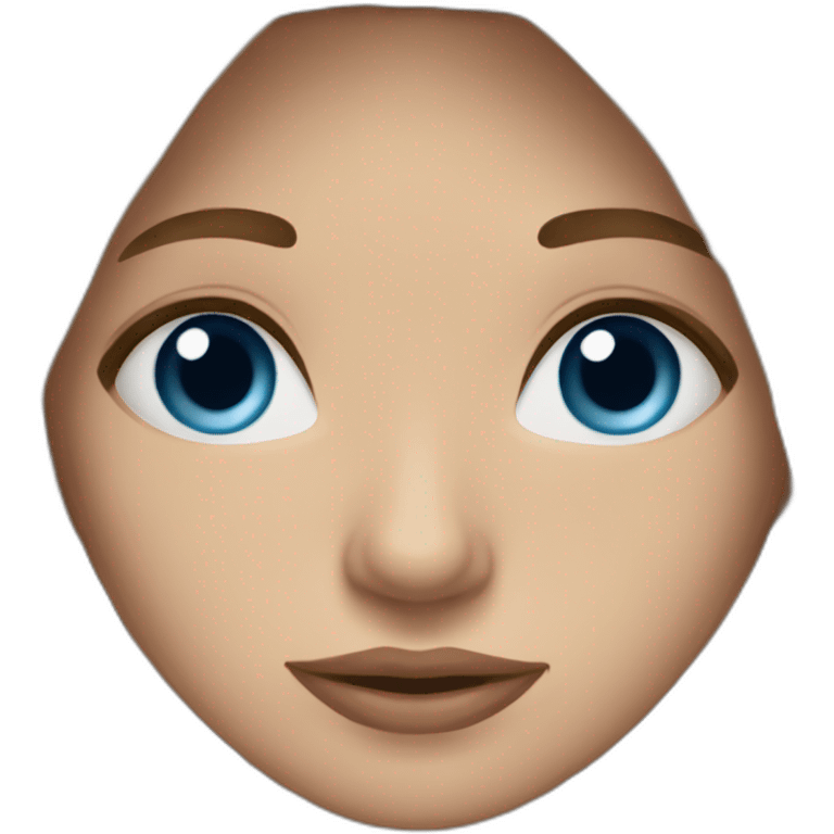 long light brown hair woman blue eyes black stripy top emoji