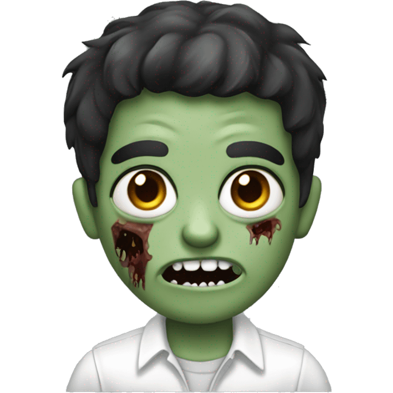 boy zombie with dark hair and white shirt emoji