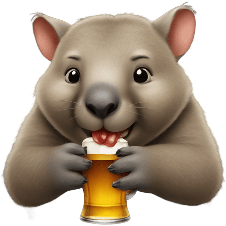 Wombat drinking beer  emoji