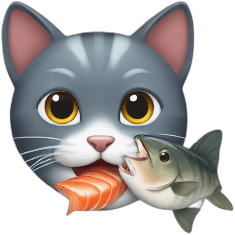 cat eat fish emoji