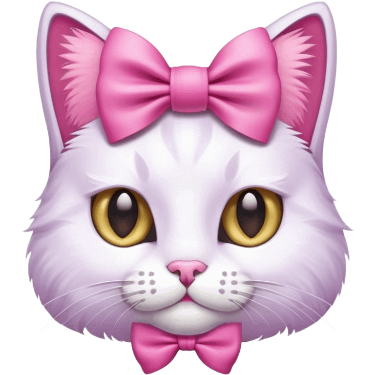 Cat with a pink bow emoji