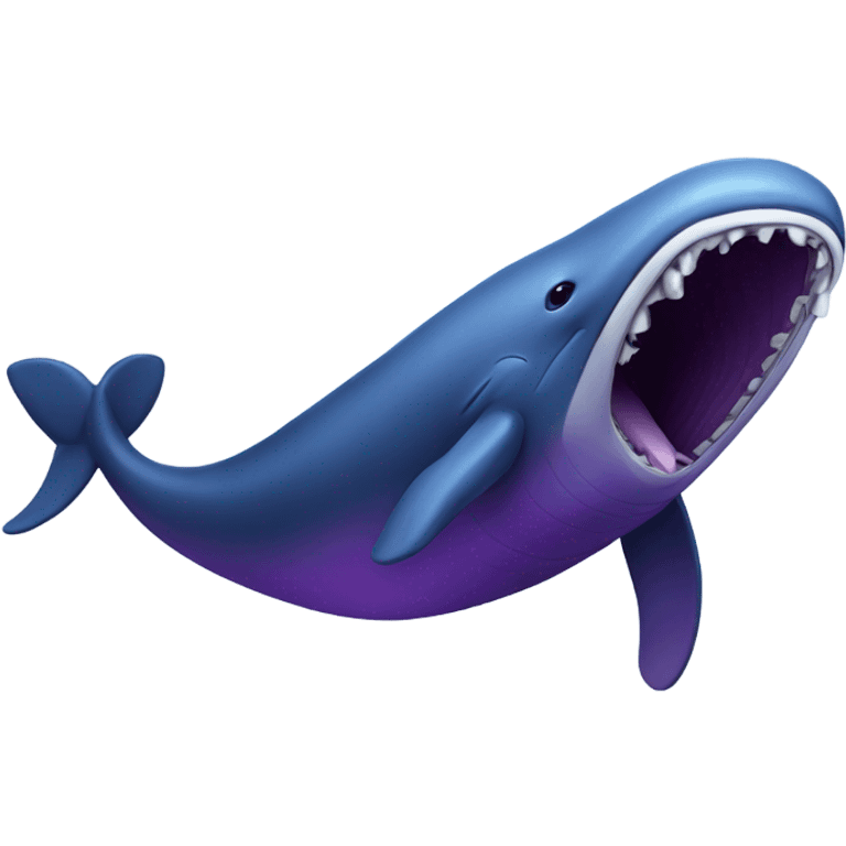 Blue whale purple, open mouth emoji