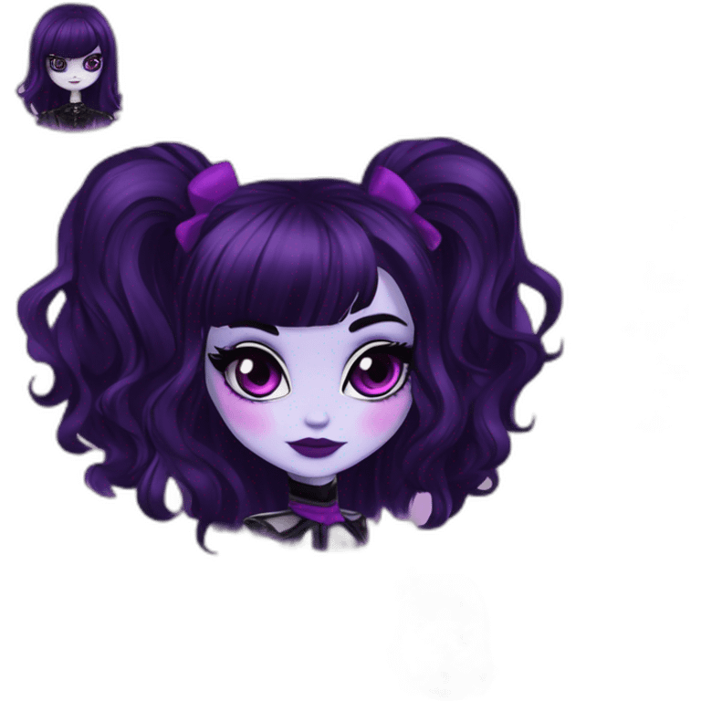 Elissabat-monsterhigh-with-bangs-long-hair-dark-plumpurple-and-black-vampire-goth-makeup-pinkeyes-romanticgothcloses- emoji