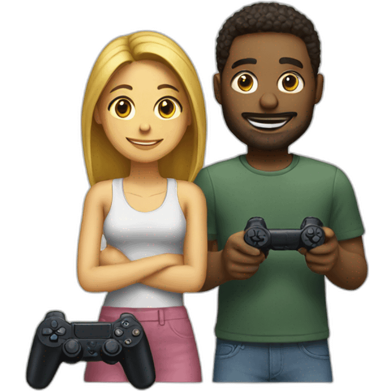 couple with playstation emoji