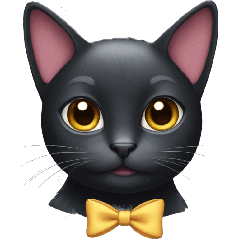 Black cat with bow in hair  emoji