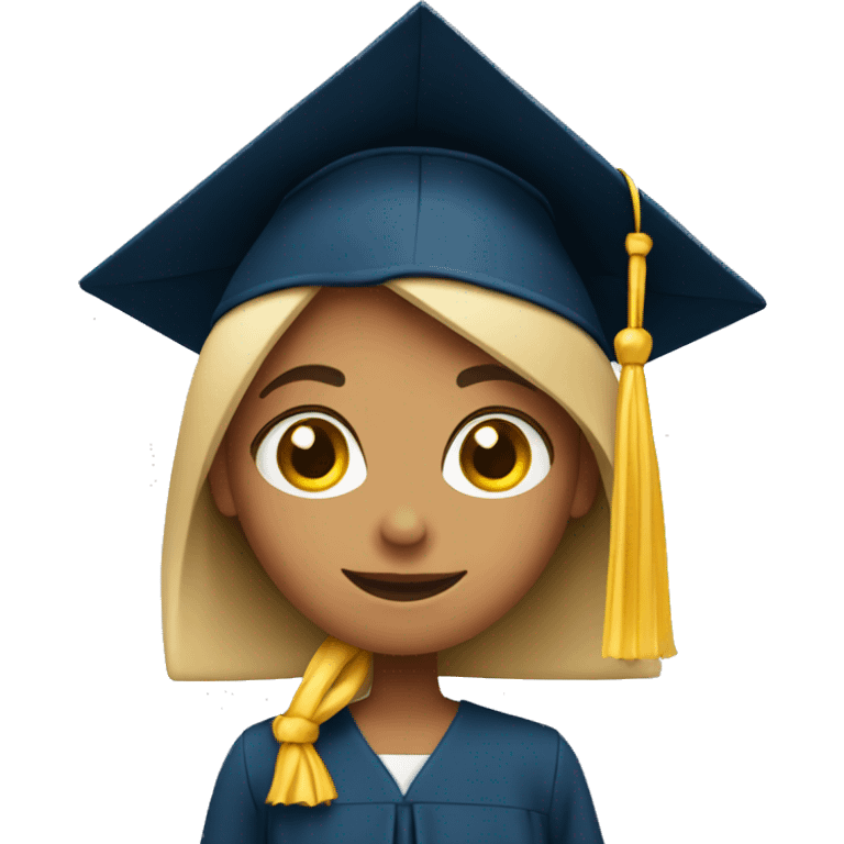 A girl who just graduated holding a diploma emoji