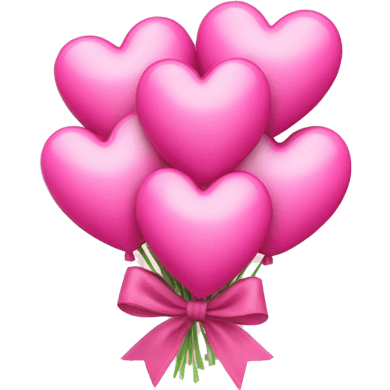 Bouquet of pink hearts with a bow emoji