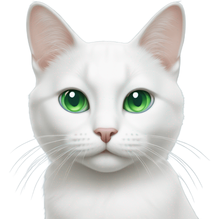 White cat with eyes in different colors one blue one green emoji