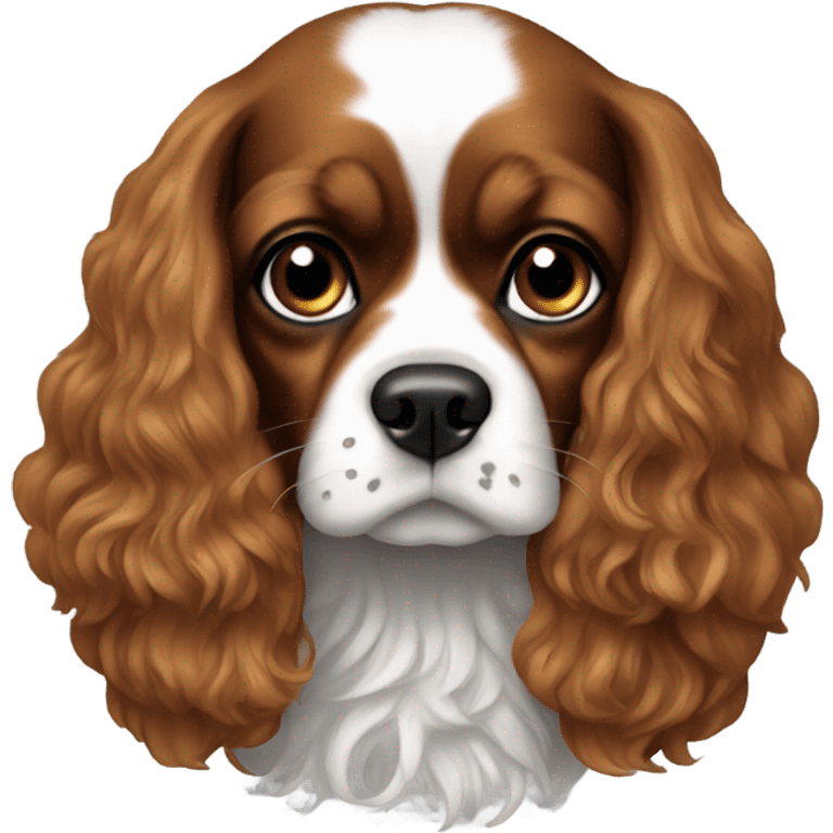 realistic cavalier with dark black ears emoji