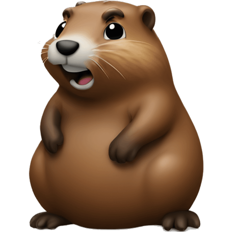 Groundhog and a poop emoji