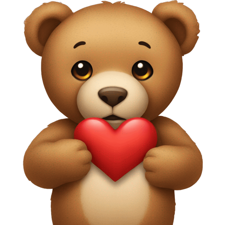 A teddy bear Holding a heart emoji