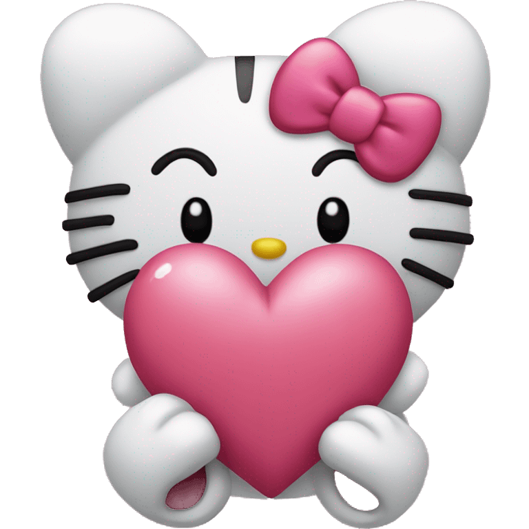 Hello Kitty corazón emoji