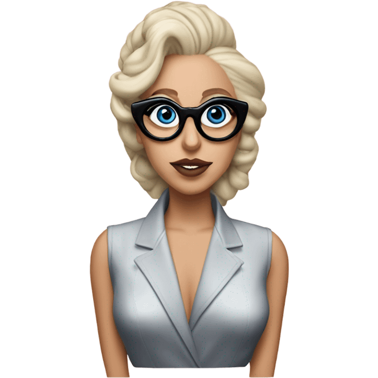 Lady gaga glasses updo blu eyes  emoji