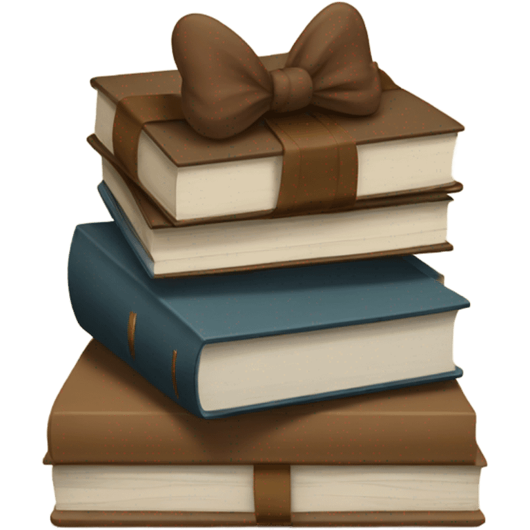 being stack of books with a brown bow emoji