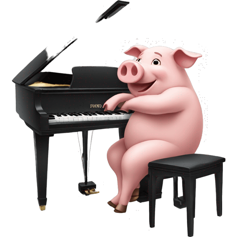 Pig playing piano emoji