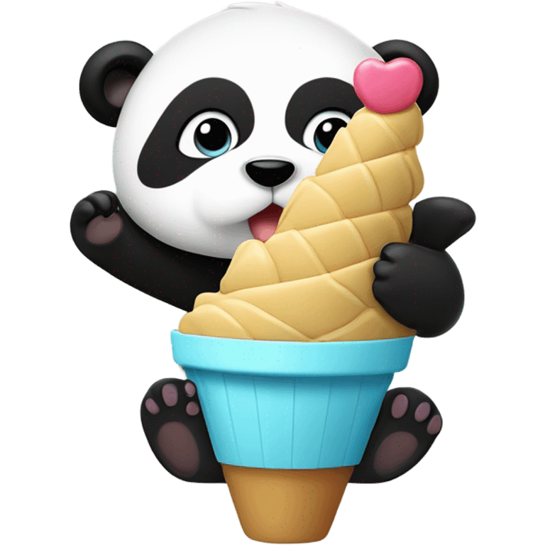 Panda eating ice cream emoji