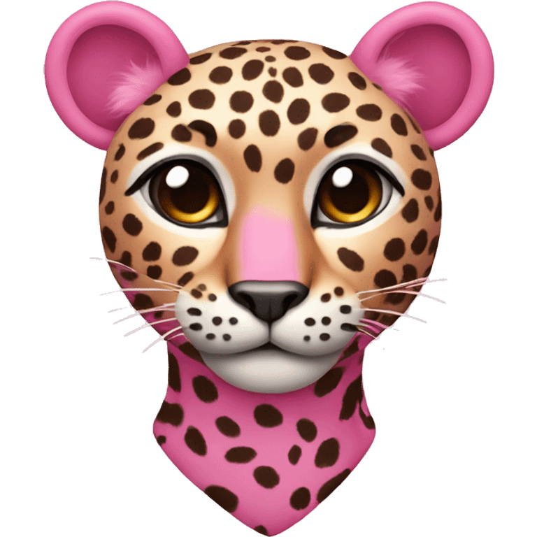 pink hert with leopard pattern emoji