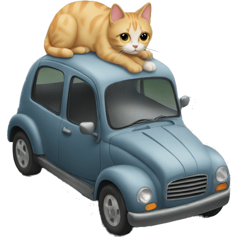 Cat on top of a car emoji