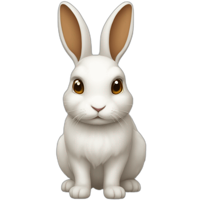 Lapin blanc, griset marron emoji