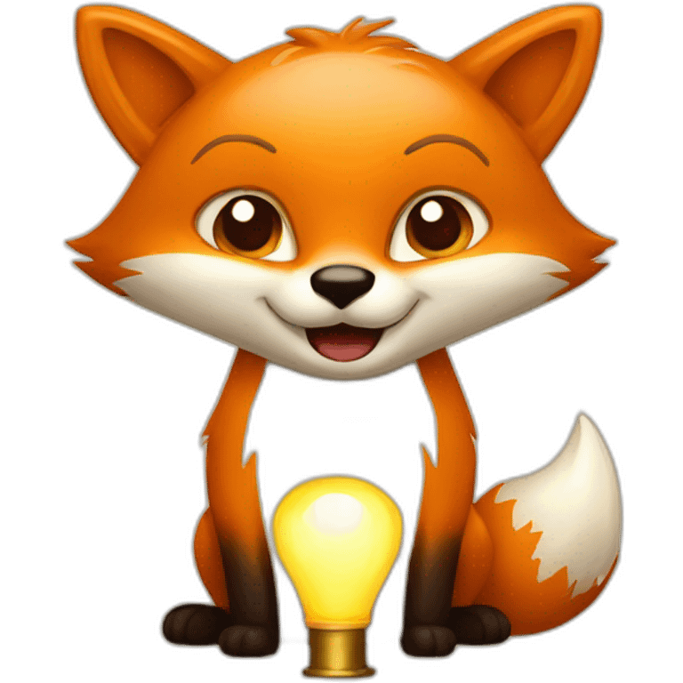 Fox with lamp emoji