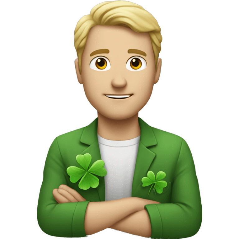 white man with clover emoji