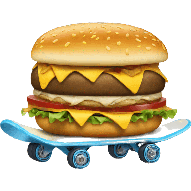 Skating cheeseburger emoji