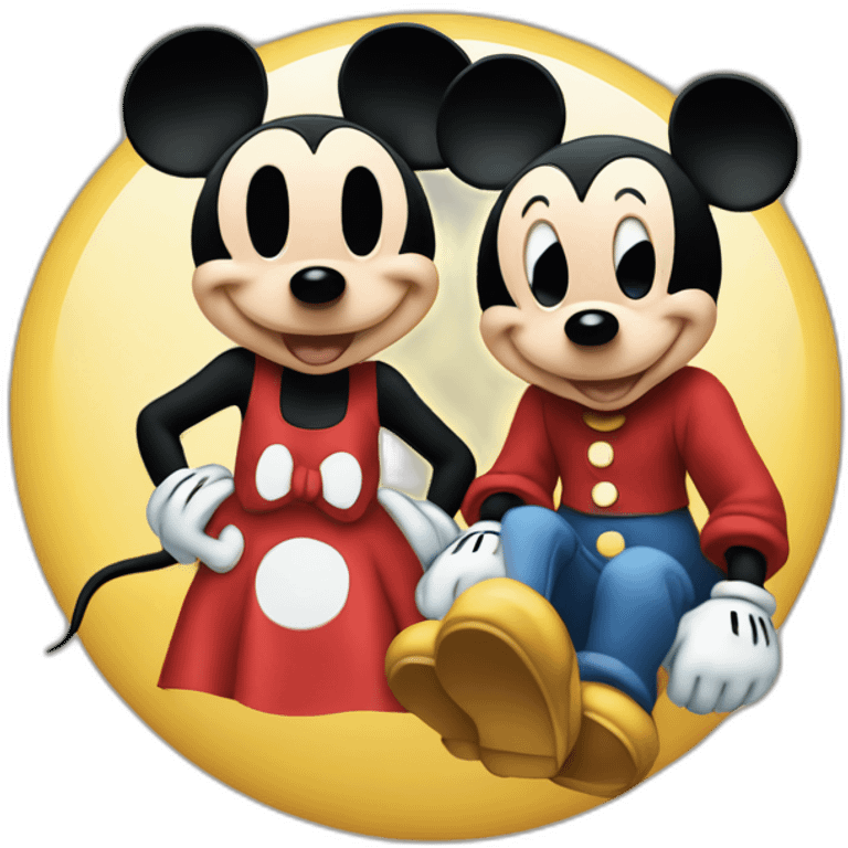 Minny mouse and Mickey mouse emoji