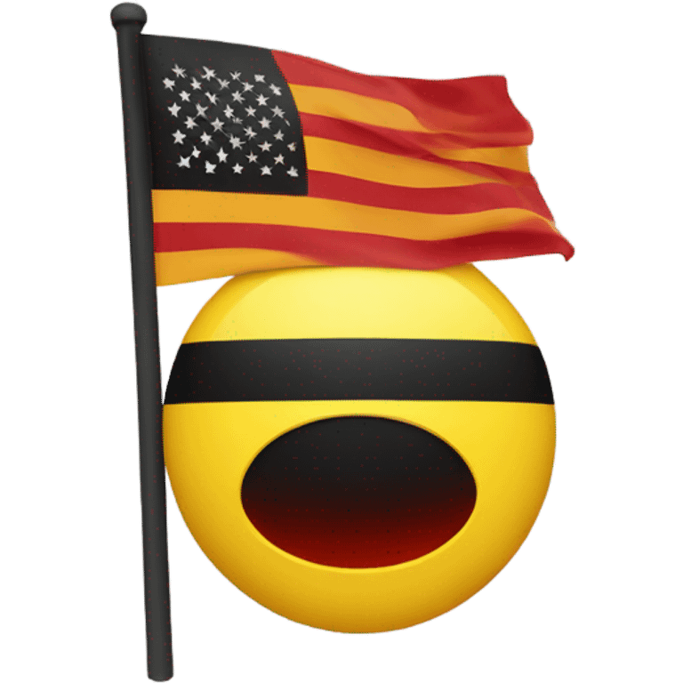 Flag with black on top yellow circle in the middle and red on the bottom  emoji