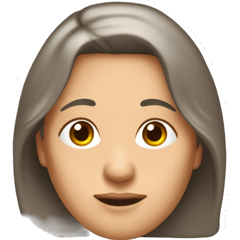 Lady in her 50s with long brown hair down, with a crown written on it grandma and fine wrinkles around the eye emoji