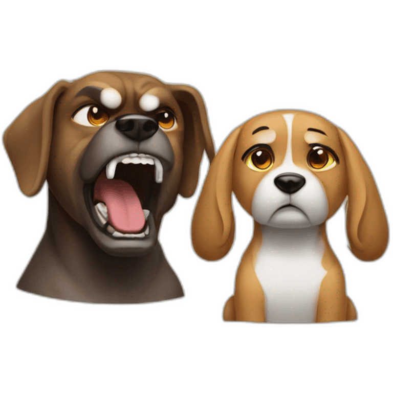 angry dog and girl emoji