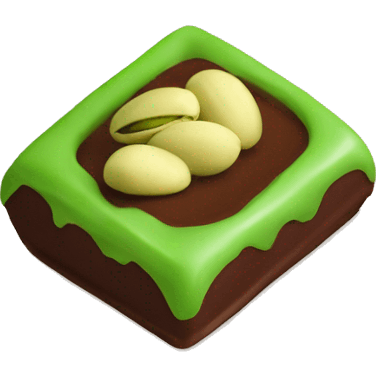 A bar of Dubai chocolate filled with Green pistachio cream emoji