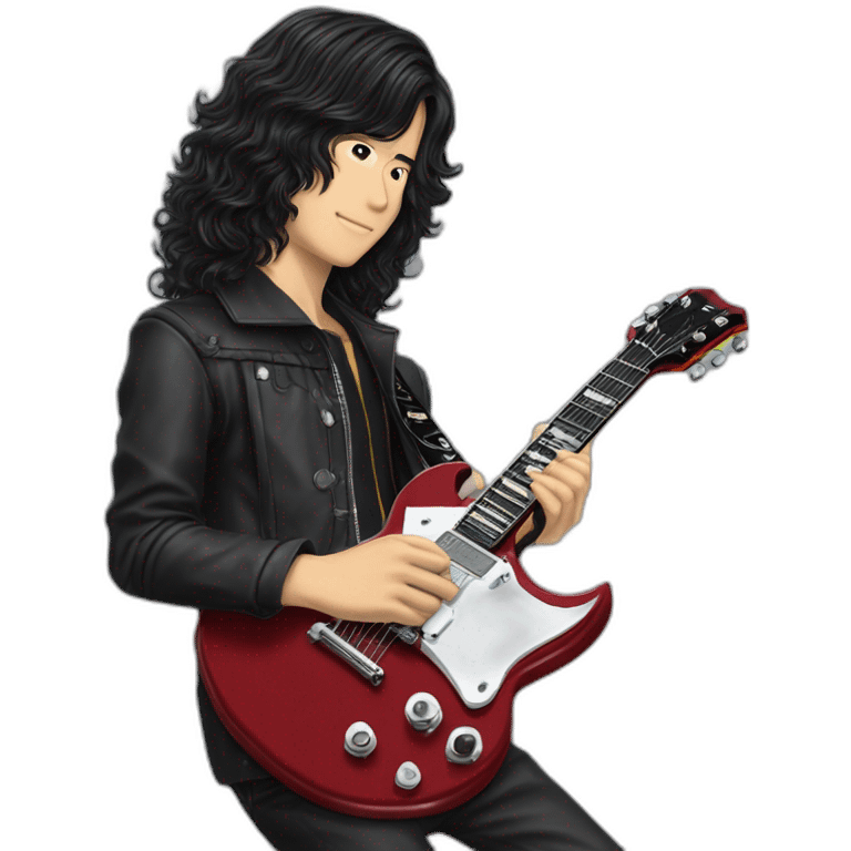 shintaro sakamoto  Permanent Wave long hair with Gibson sg guitar emoji