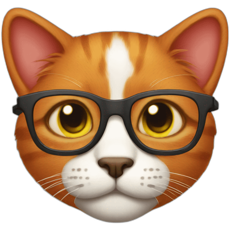 red cat in glasses emoji