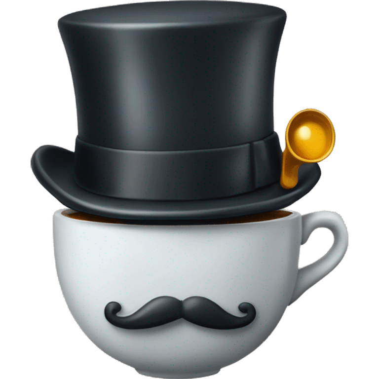 Photorealistic man A British gentleman in a monocle and a top hat with a cup of tea in his hand emoji